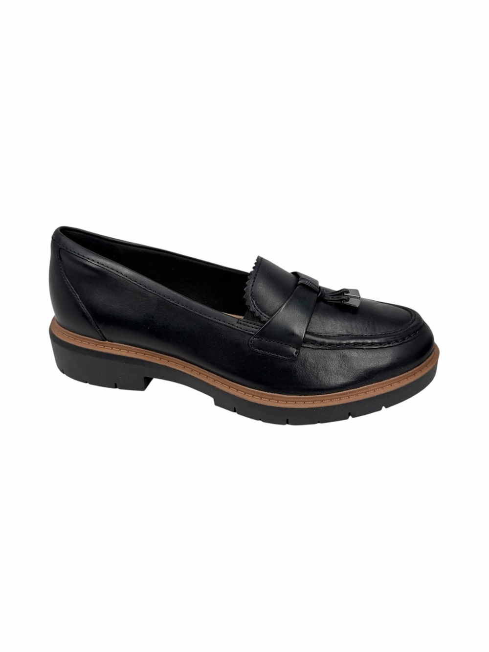 Clarks Women's Westlynn Bella Comfort Loafers Black Leather Size 8.5M